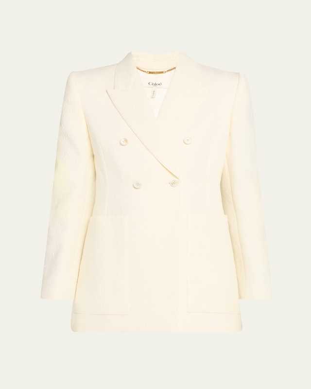 Paisley Jacquard Double-Breasted Jacket